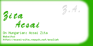 zita acsai business card